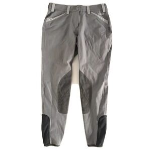 Pikeur | Gray Belt Looped Waist Horse Riding Pants Size 40 Slim Fit Breeches